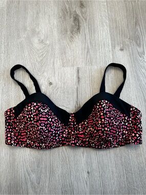 Ava & Viv Pink Geometric Underwire Bikini Top Size 18W